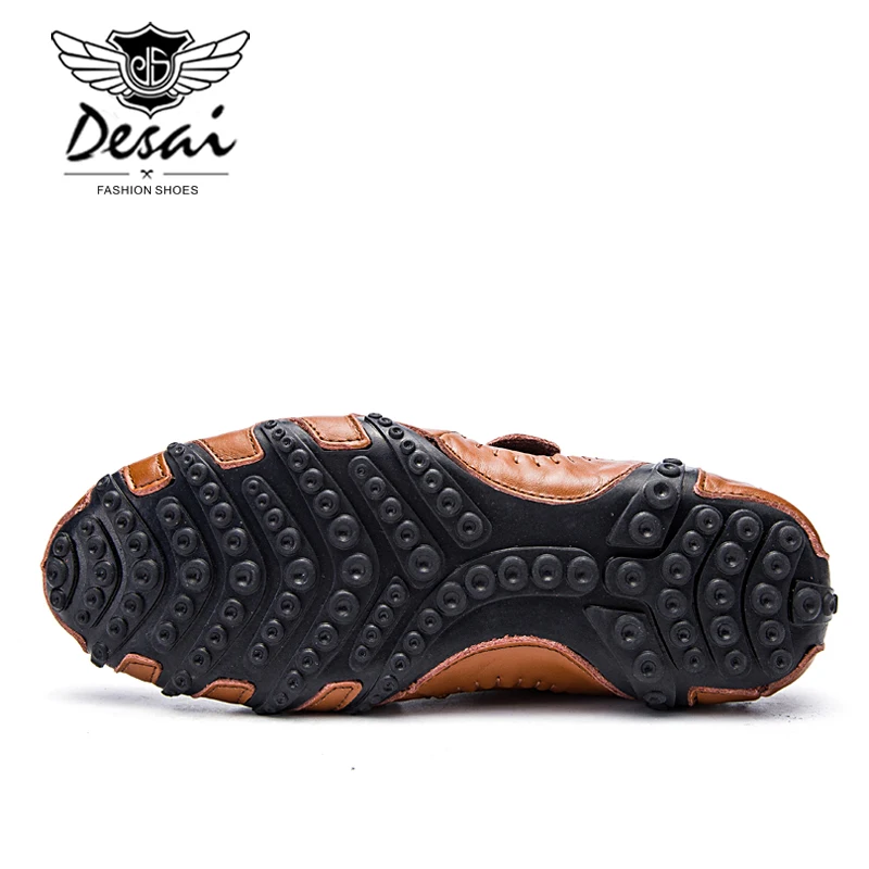 

DESAI New Large Size Men's Shoes Genuine Leather Loafers Men Fashion Casual Peas Flats Classic Business Party Office Shoes