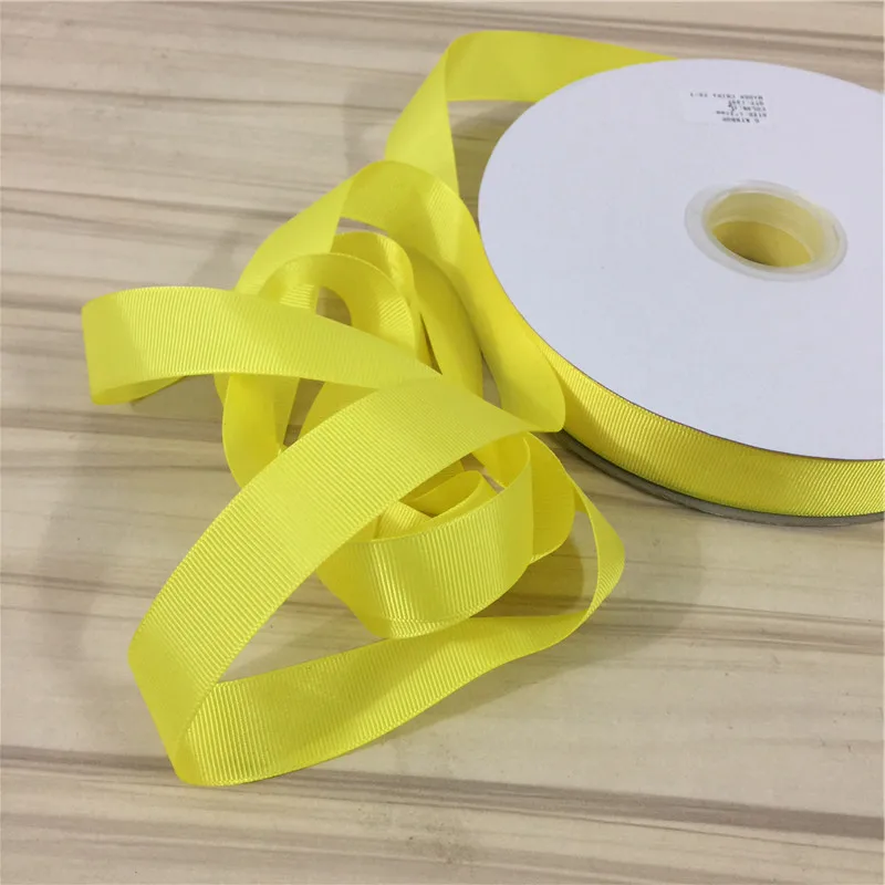 10 ярдов желтые Grosgrain ленты для свадебного украшения DIY детский бант подарочная