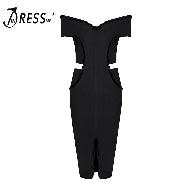 Женское Бандажное платье INDRESSME летнее до колена с глубоким v-образным вырезом и