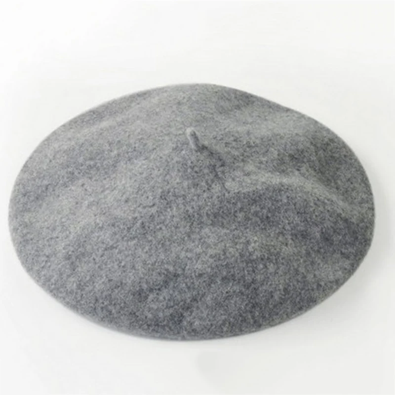 Новая модная однотонная теплая шерстяная шапка на весну и осень для женщин