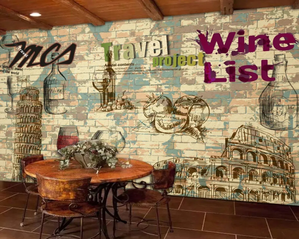 Бесплатная доставка фотообои 3D на заказ европейская винтажная Ретро настенная