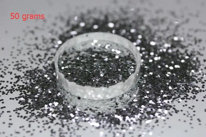 50 grams Silver 1 мм квадратные блестящие конфетти Блестки для смолы ремесла, вечерние свадебные праздничные украшения «сделай сам» проекты ремесла ногтей - Цвет: 50 grams Silver