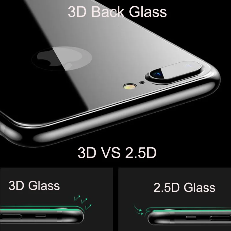 Esobest 3D Изогнутые полный охват назад стекло пленка для iphone 8 Защита экрана сзади