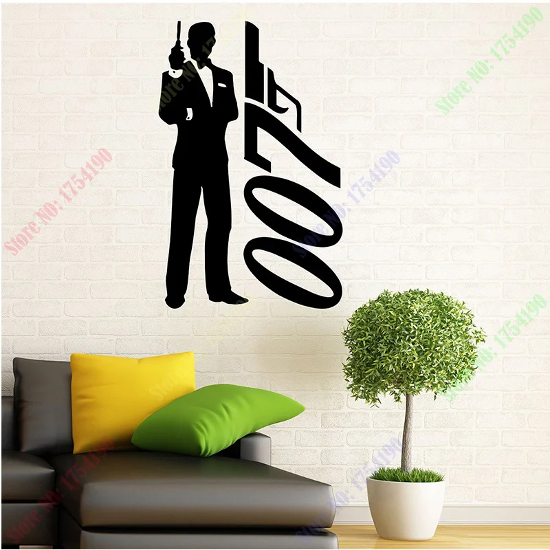 

007 Wall Decal Wall Vinyl Sticker Home Art Wall Murals Bedroom Home Decor