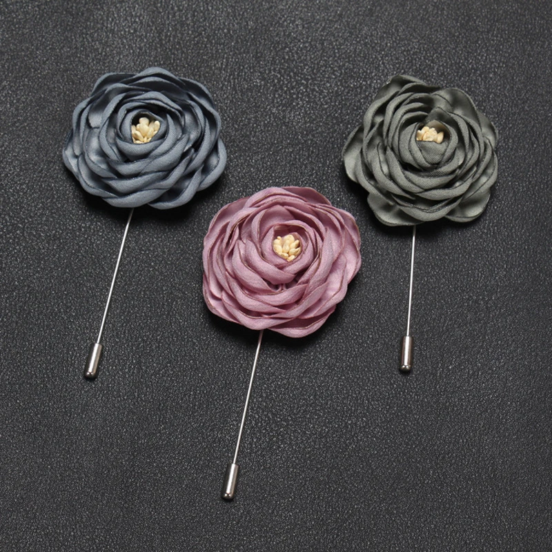 17 Colors 2019 New Designer Flower Pins for Suit Fashion Wedding Boutonniere Corsage Party Decoration Dress Gift | Украшения и
