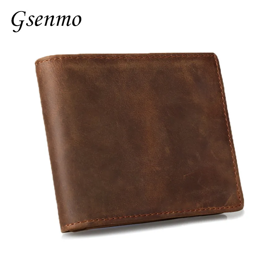 

2016 New Crazy Horse Men Wallets Genuine Leather Men Slim Wallets Wallets For Man