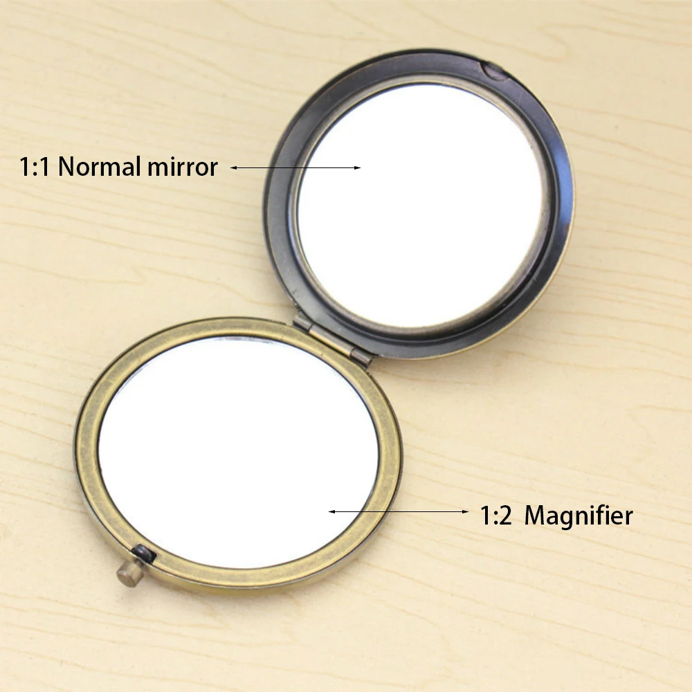 SUFEILE Новое Портативное двухстороннее складное зеркало бронзовое ажурное кладное