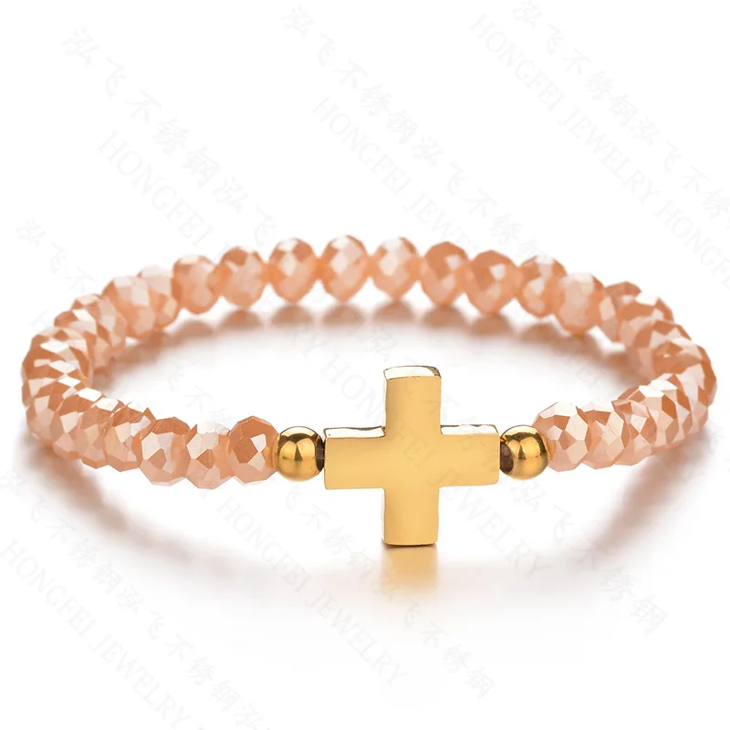 Женский браслет из нержавеющей стали с разноцветными бусинами | Украшения и