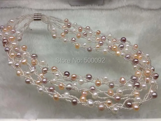 Ожерелье из натурального пресноводного жемчуга 5 6 мм|pearl necklace bracelet|pearl white goldnecklace
