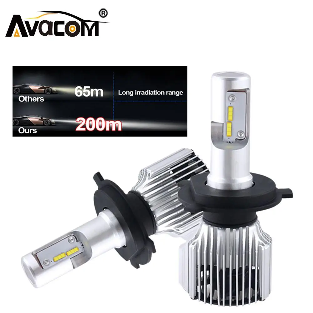 Avacom 2 шт. h4 led h7 светодиодный противотуманный светильник головной лампы 72 Вт 8000лм