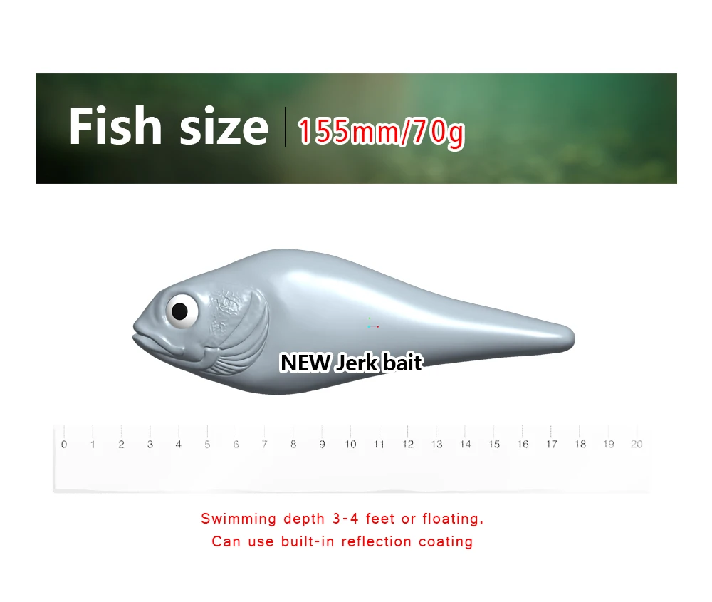 ODS новая приманка 155 мм 70 г Muskie Щука Приманка Качество рывка приманка медленное погружение искусственный Жесткий Джеркбейт рыболовные приманки Приманка из АБС-пластика