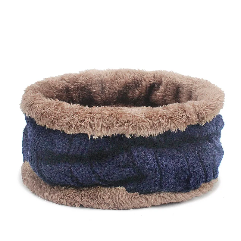 Ring Blue Для мужчин зимняя Осенняя шапка Модная вязаная черная Лыжная Шапки Толстая теплая шапка Кепки капот Skullies шапочка Мягкая трикотажная шапочки хлопок - Цвет: Ring Blue