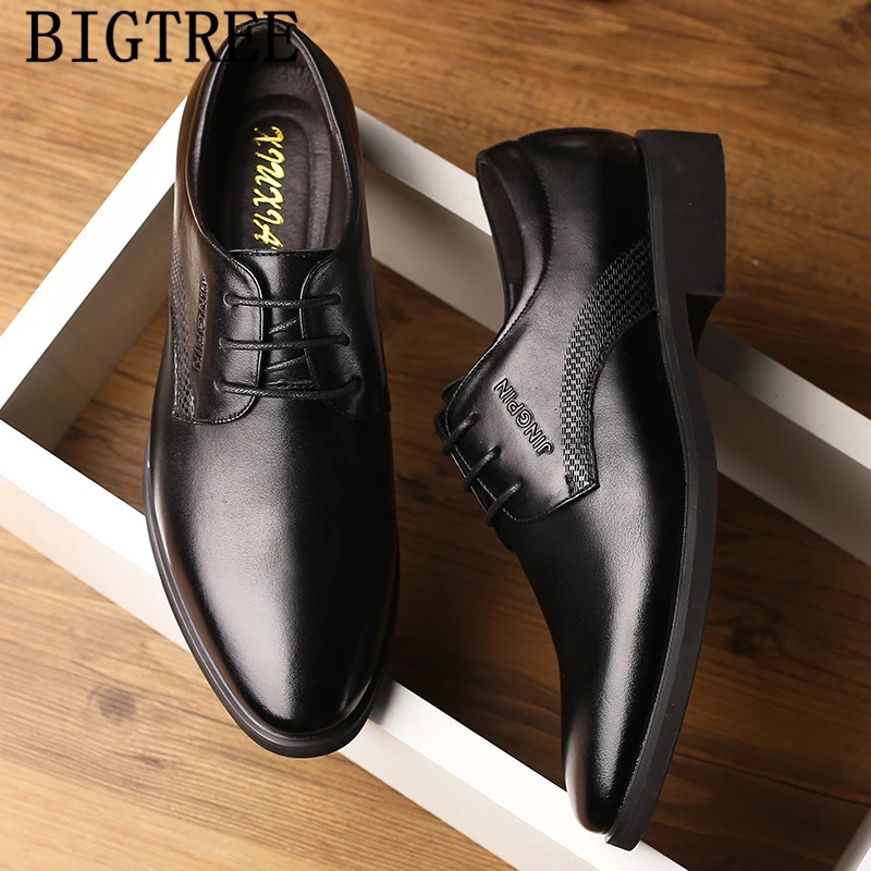 Мужская деловая обувь Роскошные кожаные оксфорды Итальянский бренд Официальная