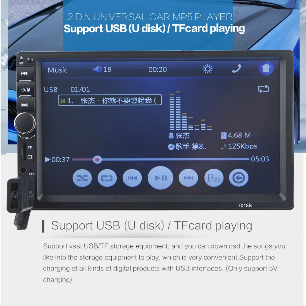 2din Автомагнитола 7 дюймов сенсорный mirrorlink Android плеер сабвуфер MP5 плеер Авторадио Bluetooth Камера заднего вида магнитофон