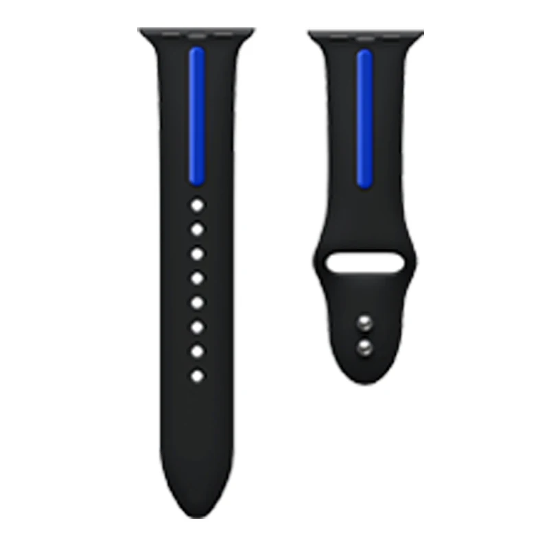 OSRUI спортивный силиконовый ремешок для apple watch band 42 мм 38 мм iwatch band 44 мм/44 3 2 1 резиновый браслет наручные часы аксессуары - Цвет ремешка: black blue
