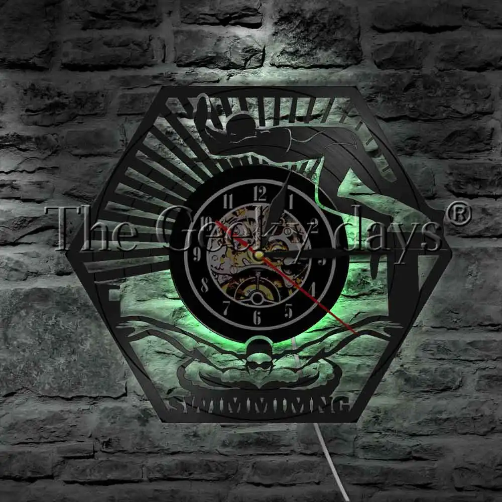 Настенные часы с виниловой пластиной для водных видов спорта и плавания