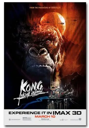 Конг остров черепа King Kong новый фильм Книги по искусству шелка с принтом Poste
