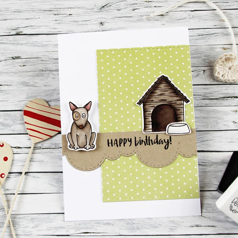 Домики для собаки с рисунком принты прозрачный силиконовый штамп/печать DIY