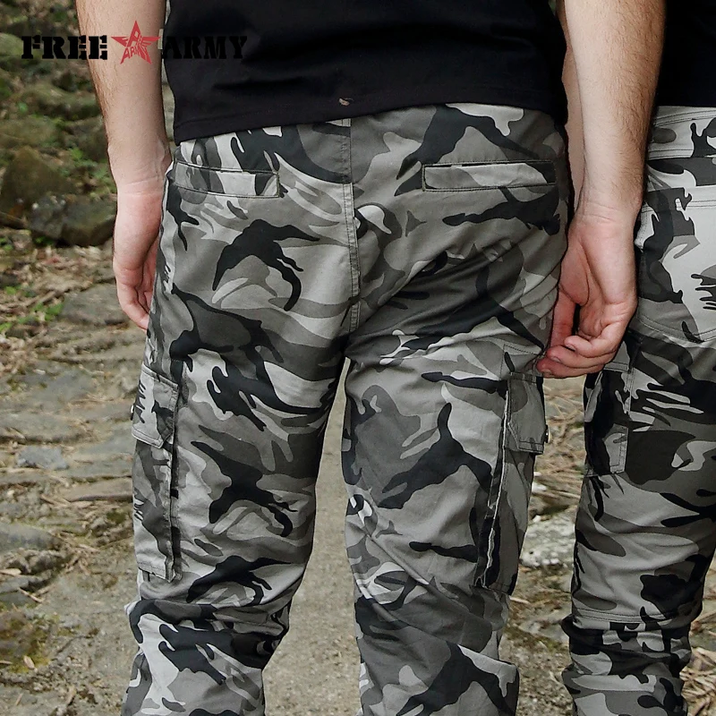 Мужские брюки карго FreeArmy Band хлопковые камуфляжные до щиколотки новые модные