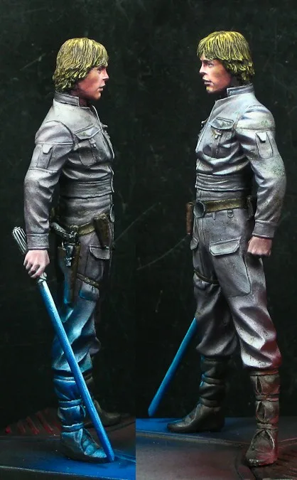 Классический 1:24 Масштаб Звездные войны Люк skywalker75 мм миниатюры Неокрашенная Смола Модель комплект рисунок