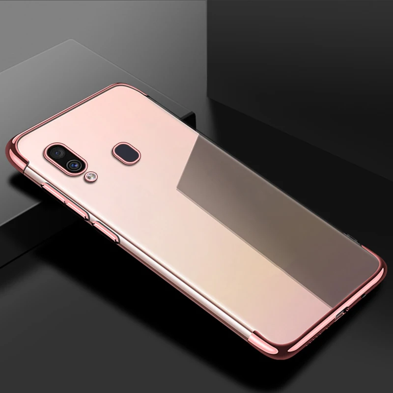 Розовый Прозрачное покрытие, мягкая задняя крышка из ТПУ для samsung Galaxy M30 M20 M10 A70 A40 A50 A30 S10 Plus S10e, мягкие силиконовые чехлы - Цвет: Розовый