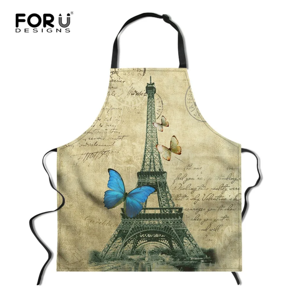 FORUDESIGNS винтажные фартуки с принтом Парижской башни регулируемые без рукавов для