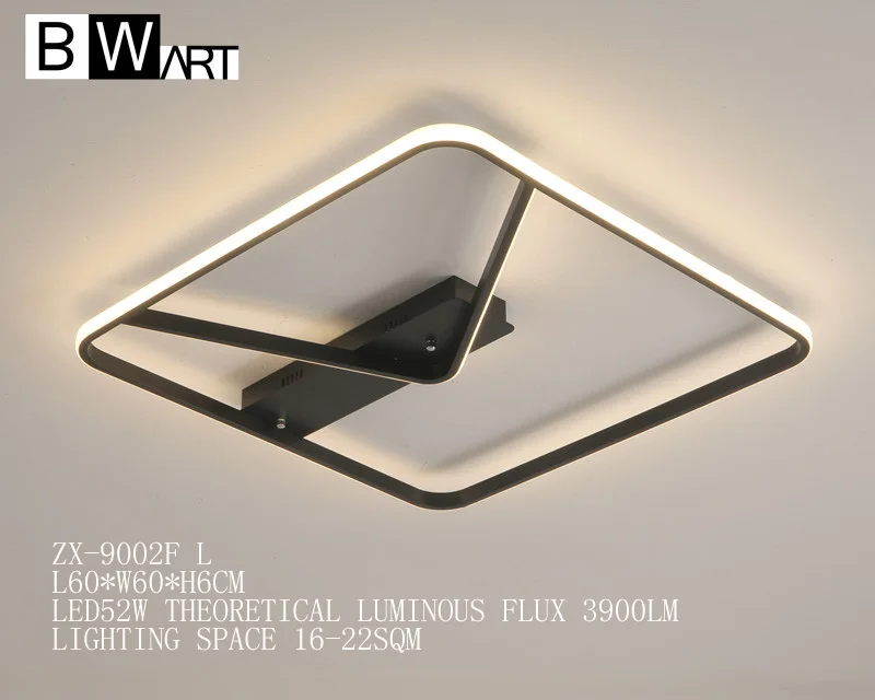 ZX-9002F D60CM BWART современные светодиодные потолочные лампы, креативный художественный светодиодный светильник для спальни, детской комнаты, гостиной, осветительная лампа - Цвет корпуса: ZX-9002F D60CM