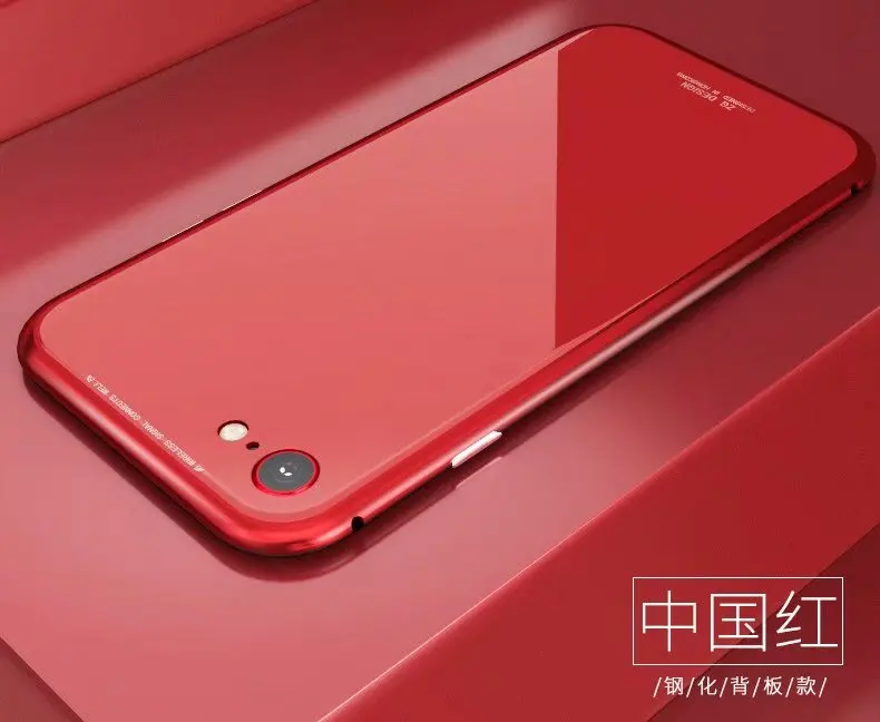 LUPHIE для iPhone 8 7 чехол роскошный Магнитный 9 H закаленное стекло задняя панель и металлический бампер броня для iPhone8 чехол противоударный