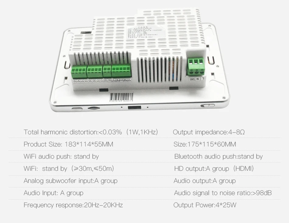 M701 7 дюймов, wifi, android, интеллигентая(ый) Главная фоновой музыки настенное крепление усилитель смарт домашней аудиосистемы сенсорный экран усилитель