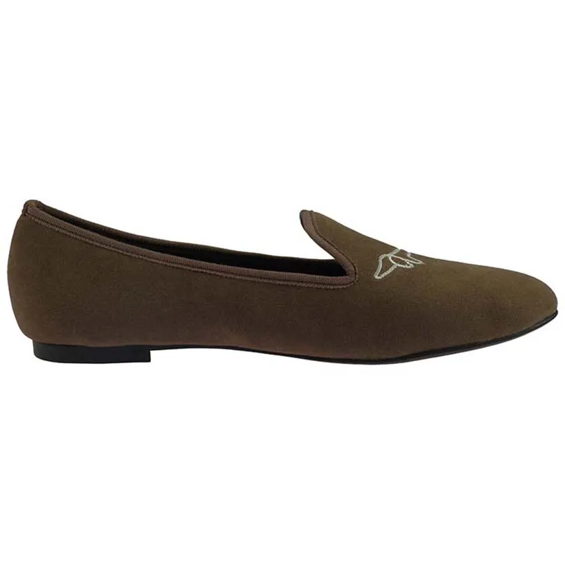 Женские бархатные туфли Piergitar ручной работы с симметричным рисунком и вышивкой