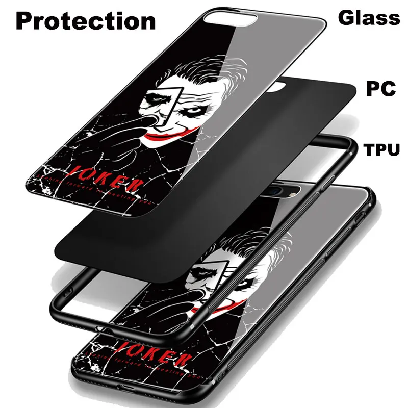 Portefeuille For iPhone X Case Hybrid Tempered Glass Hard Back Soft Silicone Bumper Protective Cover 8 PLus 7 6 6S 10 |