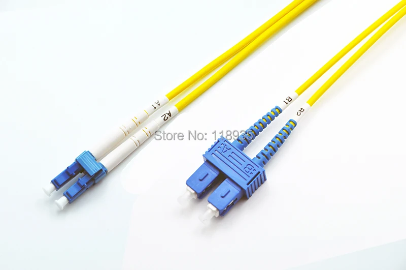 

(2pcs/lot) LC-SC Singlemode OS2 Fiber Optic Cable Patch Cord, Duplex, 1m to 10m