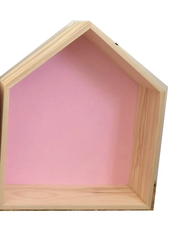 pink Настенная деревянная полка для дома, детской комнаты, декорированные деревянные кукольные домики, детская комната для девочек, деревянная настенная полка - Цвет: pink