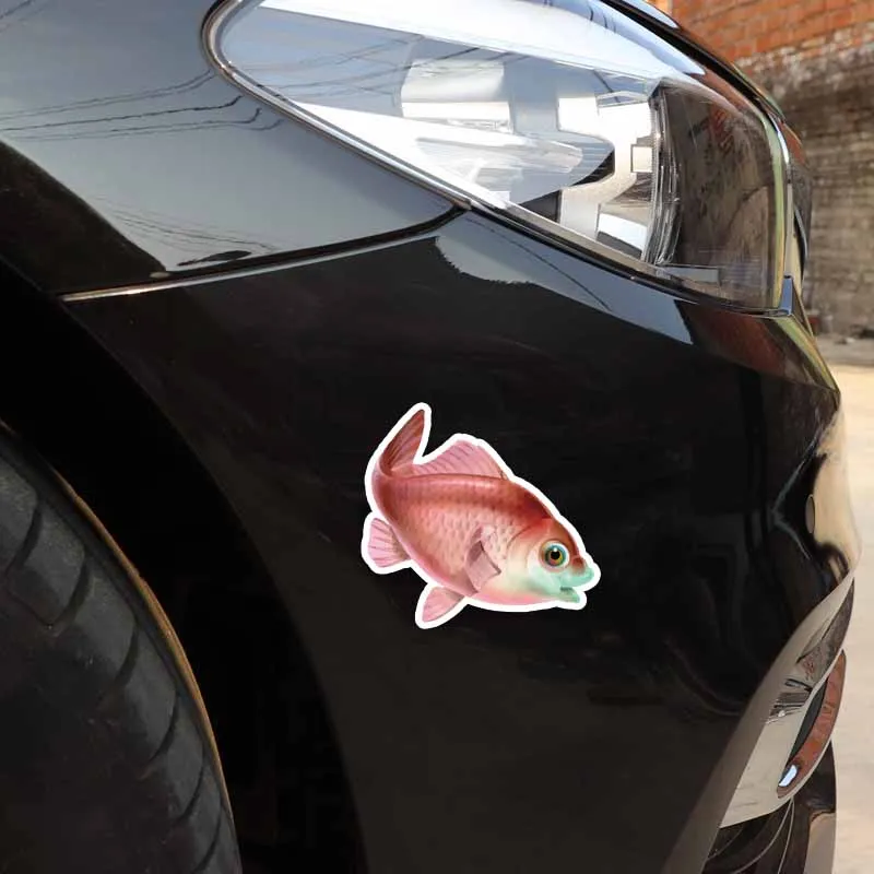 YJZT 13.3CM*12.3CM Interesting Animal Fish PVC Decal Car Exterior Accessories Sticker 5-0302 | Автомобили и мотоциклы