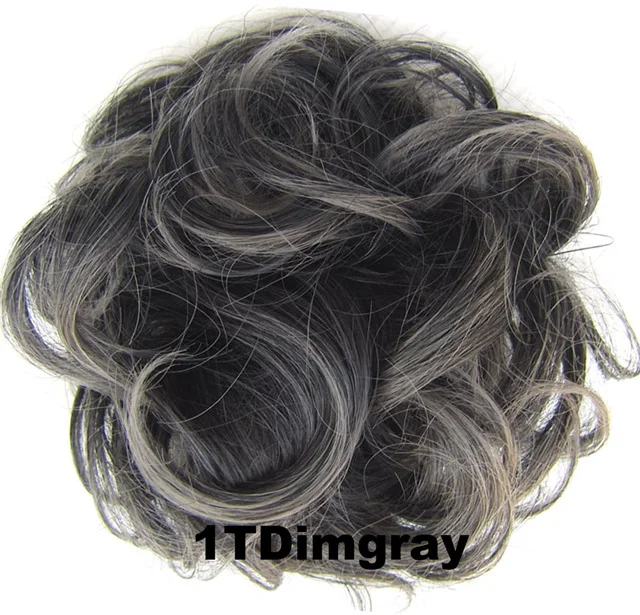 Q5 Color 1TDimgray Женская обувь Упругая волна вьющиеся синтетические шиньоны резинка для волос обертка для пучок волос аксессуары для волос Q5, а так же 30 г, 10 шт./лот - Цвет: Q5 Color 1TDimgray