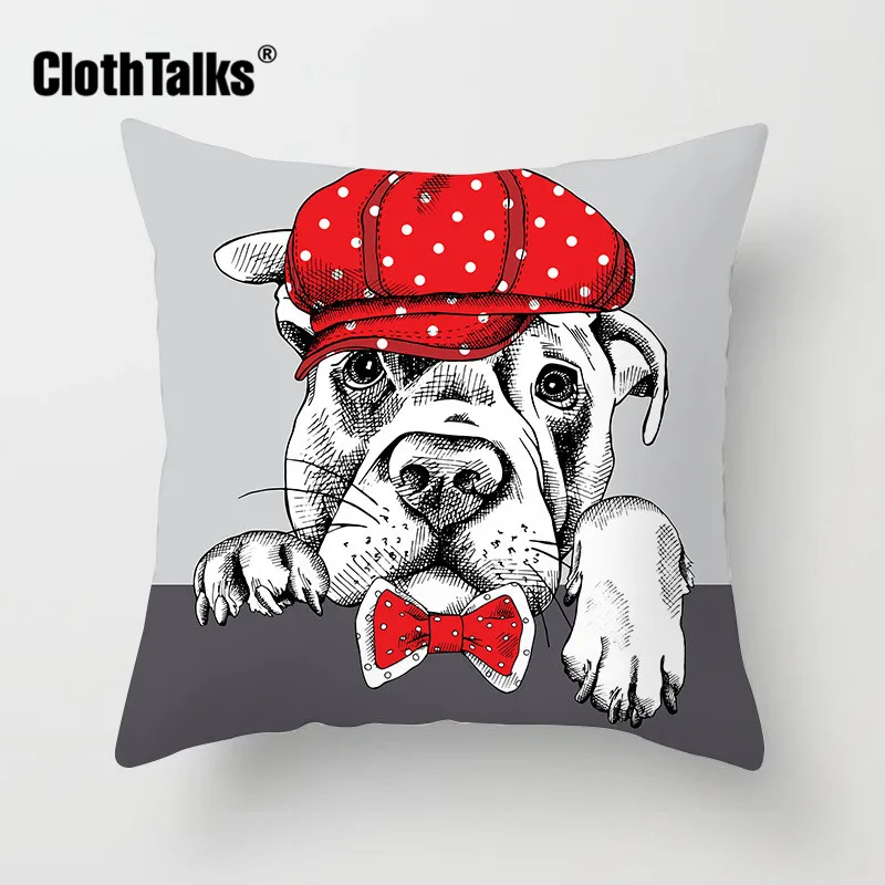 Полиэфирное волокно с мультяшным рисунком милым мопса наволочки стиль подушки