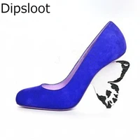 hot abnormal butterfly heels slip on wedding dress pumps shoes woman macaro suede leather round toe strange high heel pump shoes