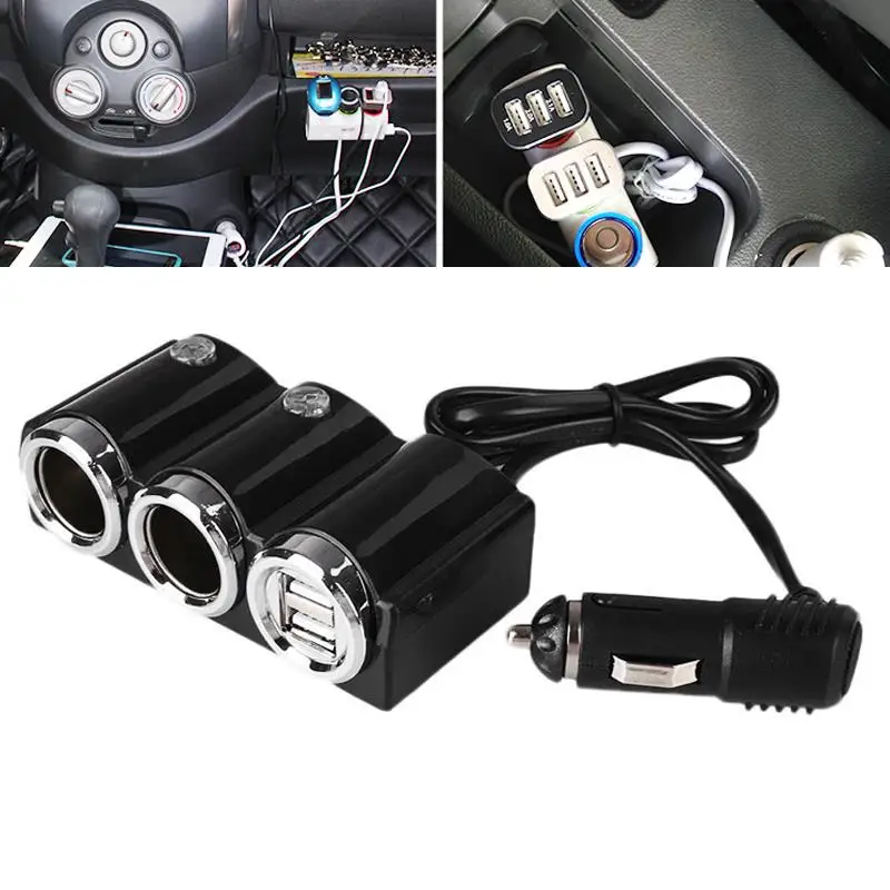 Автомобильный разветвитель с переключателем один на два разъема прикуриватель