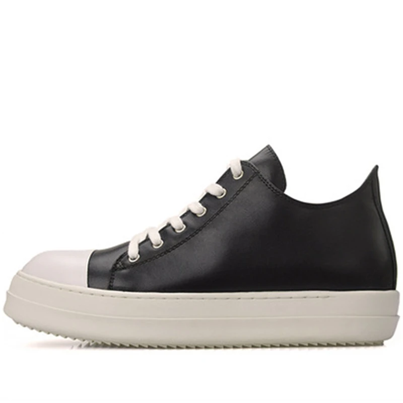 Мужские кроссовки из натуральной кожи со шнуровкой на плоской подошве