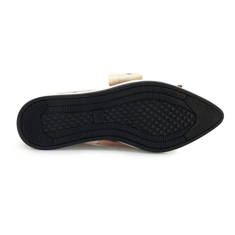 

Women Flat platform Shoes Genuine Leather Slip on ladies Shallow Moccasins Casual Shoes Female Pointed Loafer Shoes Women