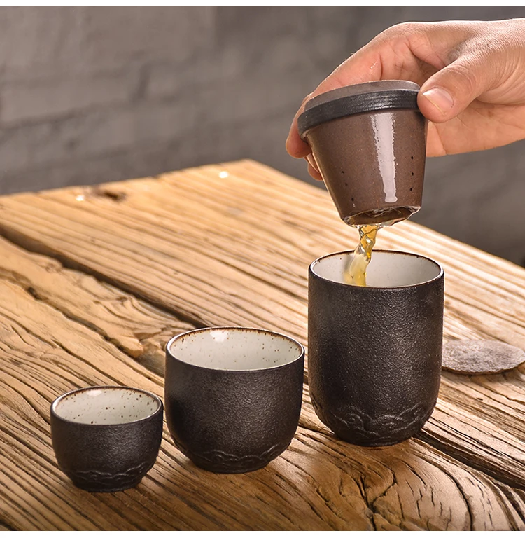 Китайский керамический чайник TANGPIN, чайный горшок gaiwan, портативный чайный набор для путешествий и офиса