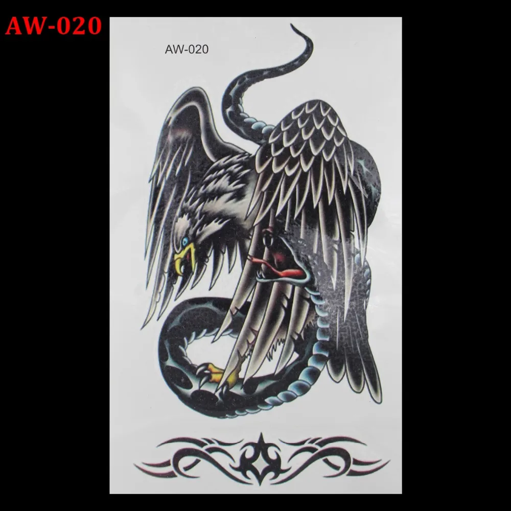 3d тату в виде орла змеиной войны флэш-татуировки для женщин Временные татуировки