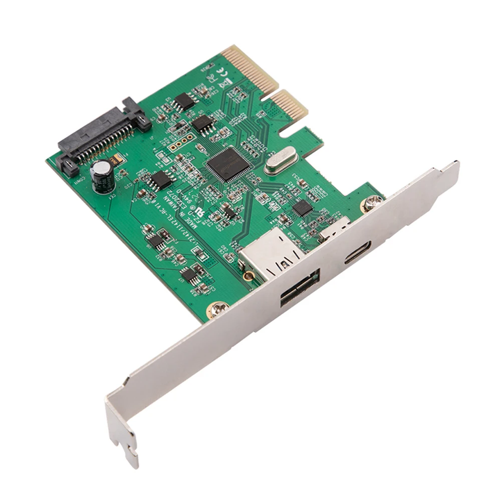 USB адаптер PCIE PCI-E 3 1 Gen 2 Type-A + Type-c PCI Express для концентратора карт 10 Гбит/с чипы ASM3142 ПК |