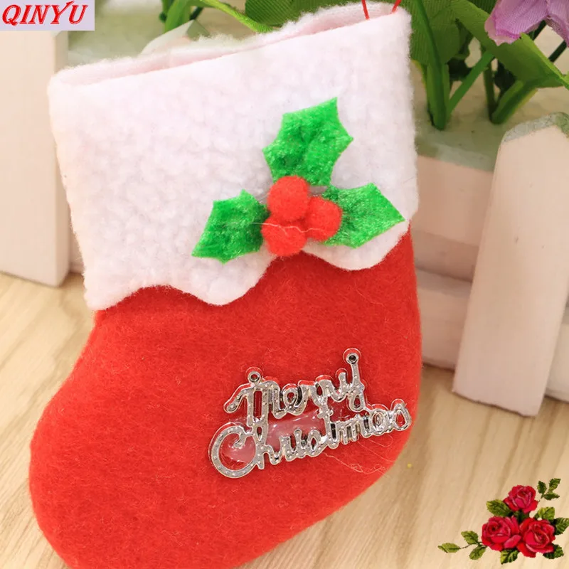 12 шт. маленькие носки Рождественские елочные украшения рождественские оконные