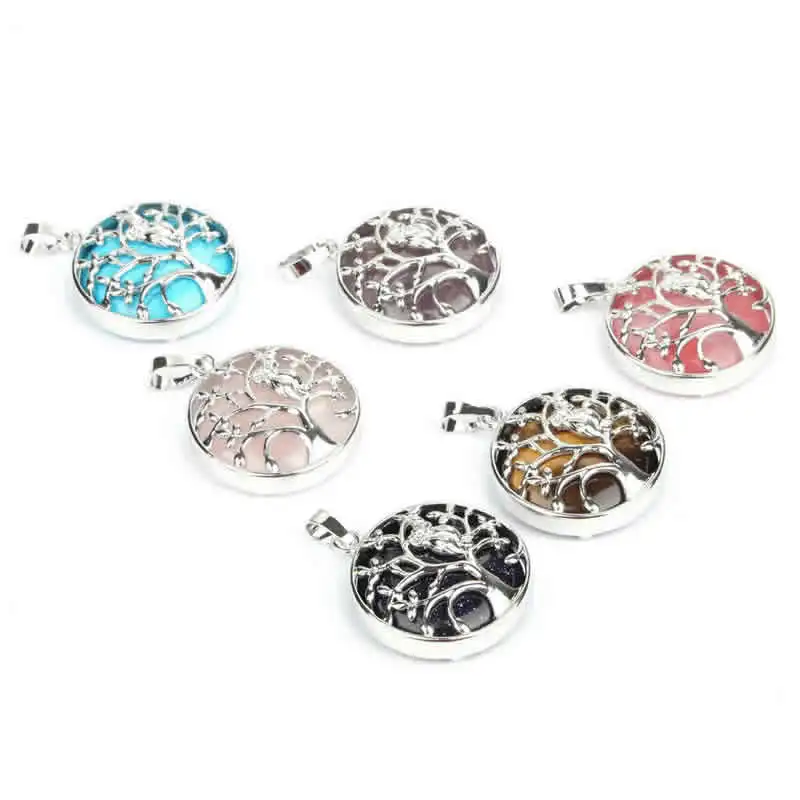 Ретро рейки подвеска c лечебным камнем дерево животное сова очарование