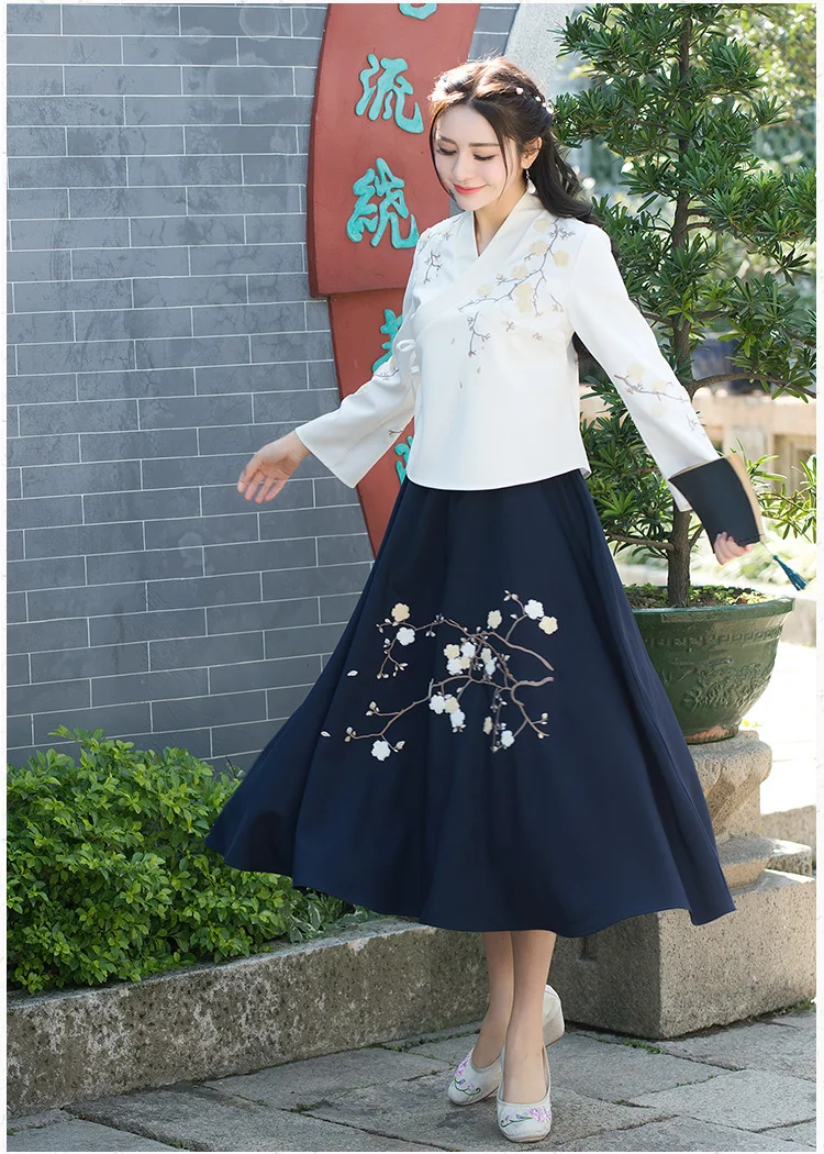 Женские повседневные хлопковые юбки с вышивкой и цветочным принтом весна лето 2018