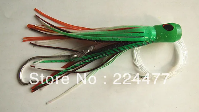 Free Shipping-Mixed Set 3 size Combo Octopus Skirt Game lures Tuna Trolling Fishing Tackle Soft Bait PP soft head with Hoo | Спорт и