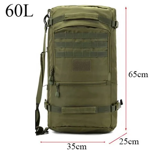 50L~ 60L женские сумки-мессенджеры для кемпинга, альпинизма, рюкзак для мужчин, высокое качество, нейлоновая тактическая спортивная сумка, D002 - Цвет: 60L Army green