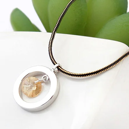 

ANNGILL Circles Round Pedant Necklaces for Women Crystals from Swarovski New Fashion Elegant Ladies' Jewelry Gift