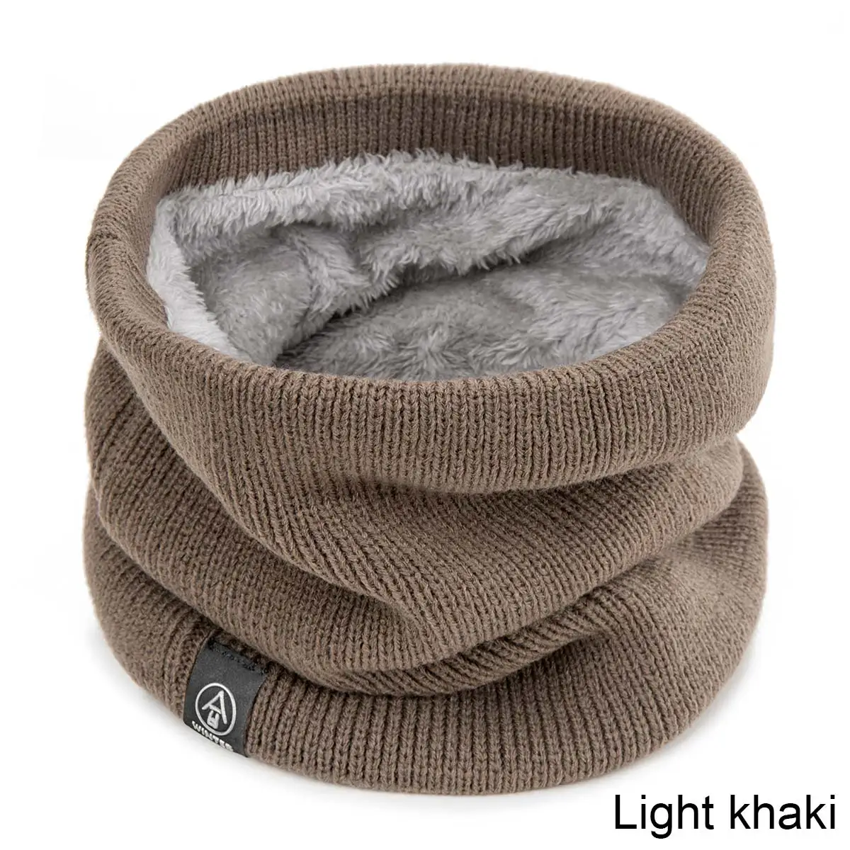 light khaki Модный зимний шарф, женский, мужской, детский шарф, вязаный, плотный, шерстяной воротник, Осень-зима, теплый и удобный шарф - Цвет: light khaki